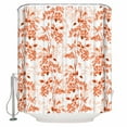 thumbnail image 2 of Burnt Orange Botanical Waterproof Fabric Shower Curtain, Vintage Nature Flower Shower Curtain for Bathroom Curtains Bathtubs Hotel Washable Shower Curtains with 12 Hooks Small 36x78in, 2 of 6