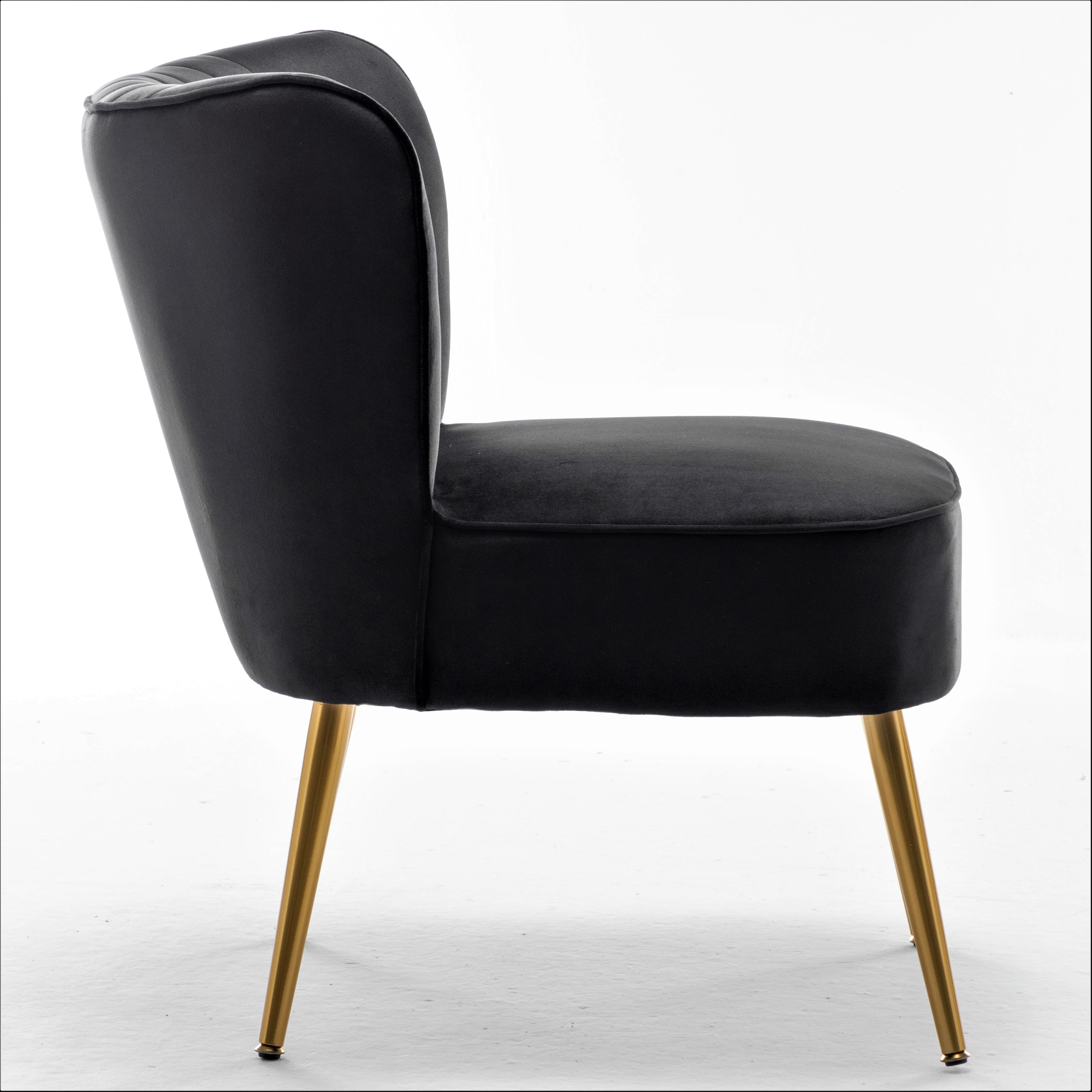 US Pride Furniture Sauter 23.2" Wide Mid-Century Modern Microfiber Accent Chair, Black