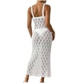 thumbnail image 4 of Taqqpue Swimsuit Coverup for Women Bathing Suit Crochet Beach Tank Dress Hollow Out Slit Bikini Cover Up Sleeveless Dresses, 4 of 7
