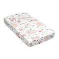 thumbnail image 3 of Sweet Jojo Designs Watercolor Floral Blush Pink Grey White Gray Satin Fitted Crib Sheet, 3 of 6