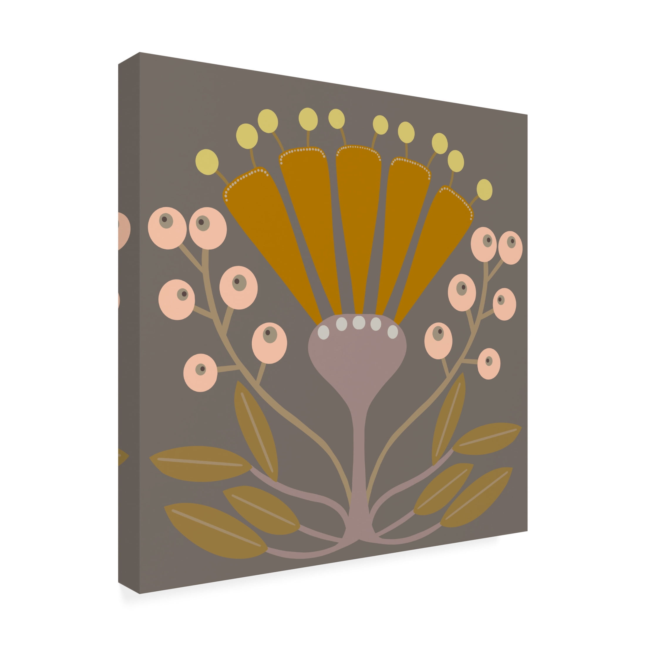 Trademark Fine Art Regina Moore  Graphic Folk Flower I Canvas Wall Art