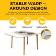 thumbnail image 4 of Spring Blue Flowers Table Cloths for 4 Foot Rectangle Tables, Retro Tea Cup Phrases Country Patio Waterproof Elastic Fitted Tablecloths, Washable Rectangular Table Cover for Camping, 4 of 8