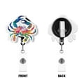 thumbnail image 2 of WIRESTER Set 2pcs Design Acrylic Key Card Holder Belt Clip Reel Id Badge Retractable - Colorful Mandala Crabs, 2 of 6