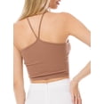 thumbnail image 6 of MixMatchy Women's Casual Sleeveless Halter Neck Center Skinny Strap Fitted Crop Top, 6 of 6