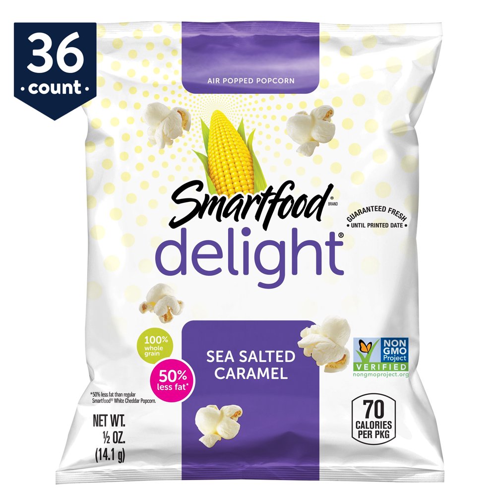 Smart50 Sea Salt Caramel Popcorn, 0.5 Oz SingleServe Bags