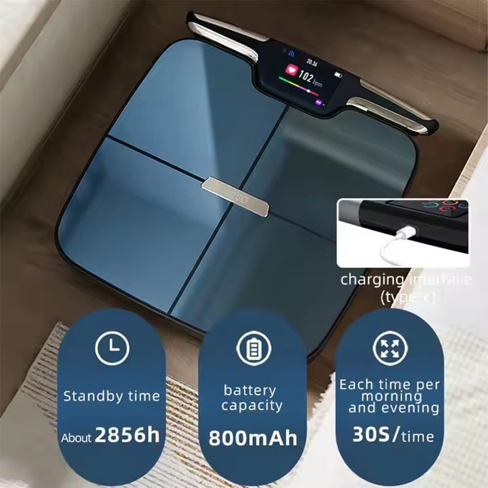 8 Electrodes Digital Smart WIFI Scale for Body Weight Fat Accurate BMI Muscle Mass 28 Body Composition Health Analyzer with App