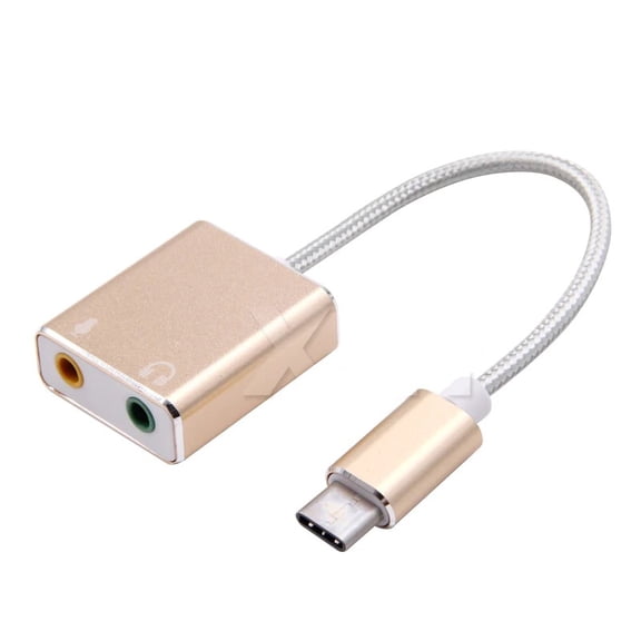 7.1 External USB Type C Sound Card Jack 3.5mm USB Audio Adapter Earphone Micphone Sound Card for Macbook Computer Laptop