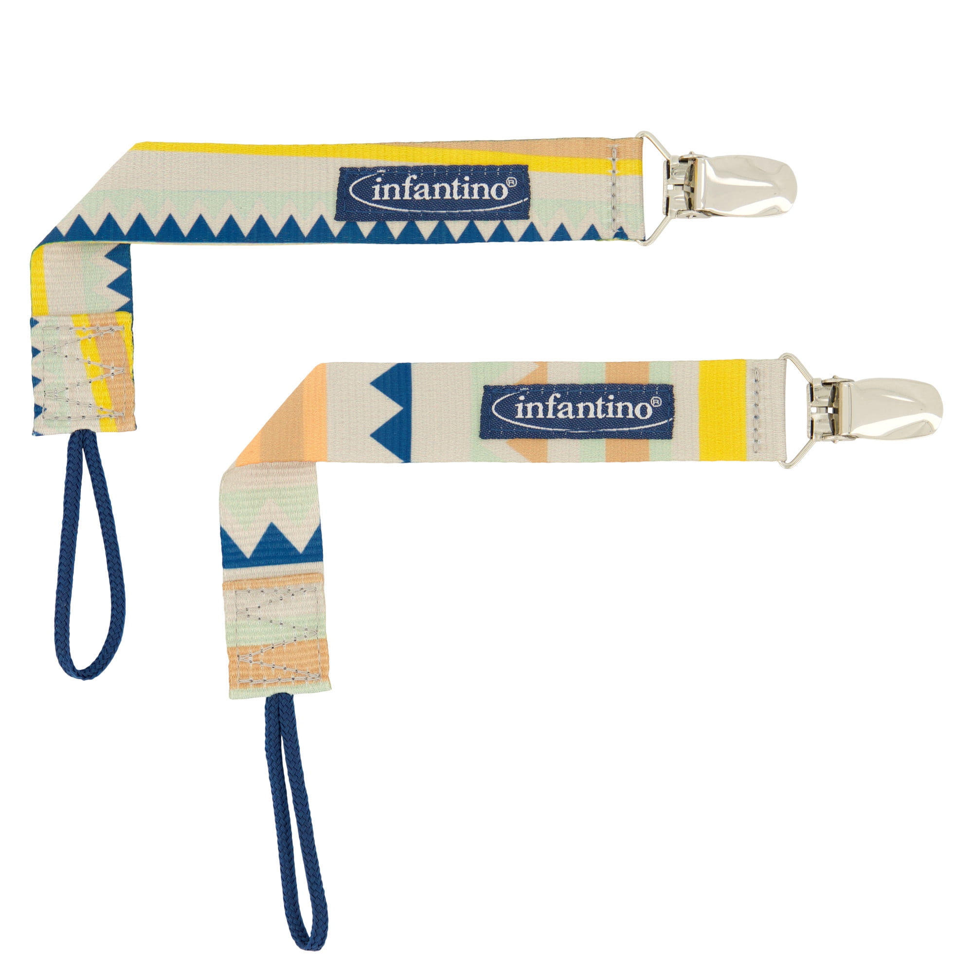 BooginHead PaciGrip by Infantino, Universal Pacifier Clips, Infant & Toddler, Unisex, Multicolor, 2-Pack