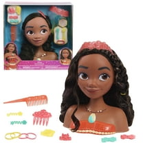 Disney Princess Moana Styling Head, 14-pieces, Pretend Play, Kids Toys for Ages 3 up