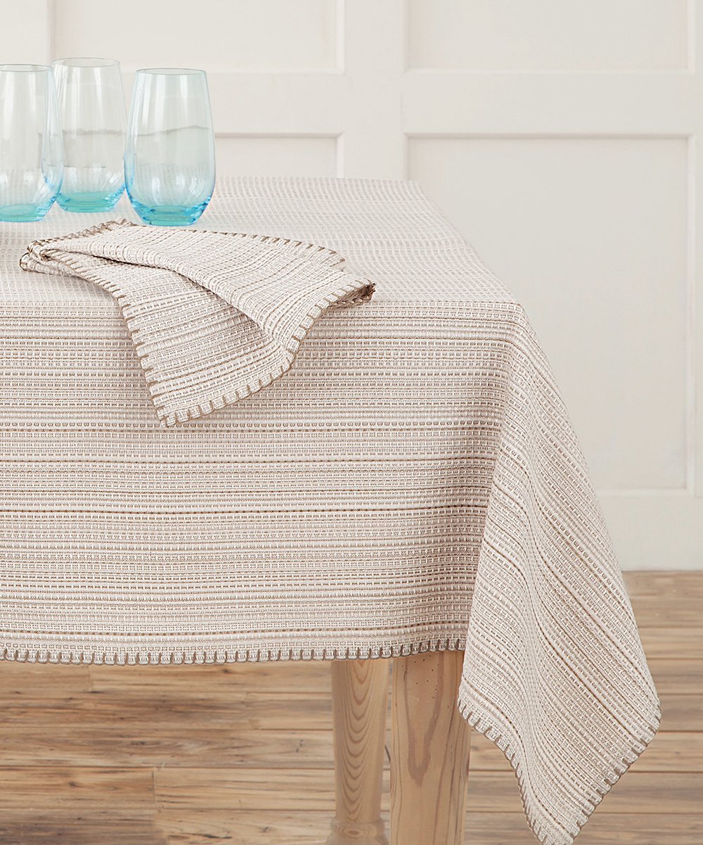 HomeCrate Elegant Lyon Collection Woven Tablecloth In Gray 60 X 84