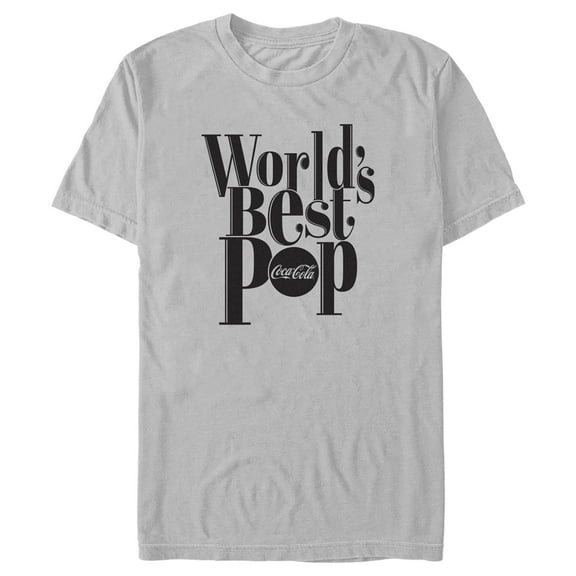 Men's Coca Cola Father's Day World's Best Pop Graphic Tee Silver Large