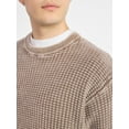 thumbnail image 4 of No Boundaries Men's & Big Men's Thermal Stitch Crewneck Sweater, Midweight, Sizes XS-3XL, 4 of 5