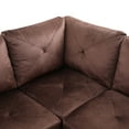 thumbnail image 5 of Hommoo Modern Sofa Set, L-Shaped Sectional Couch Set with Left Armrest for Living Room,Microfiber Living Room Sofa Set,Brown, 5 of 8