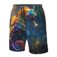 thumbnail image 4 of Rocae Neon Seahorse Underwater Realm for Men's Beach Shorts Casual Elastic Waist Drawstring Summer Beach Shorts,S-3XL-Medium, 4 of 6