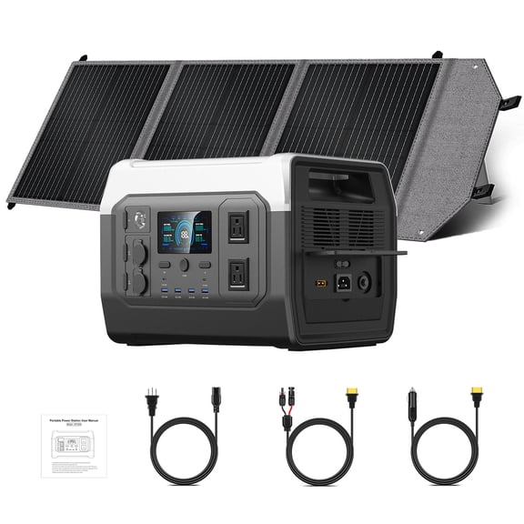 CTOLITY 1800W Portable Power Station 100W Solar Panel
