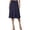 A-Navy347, variant on XIAOCHA Women's Flared Midi Skirt Relaxed Elastic High Waisted A Line Skirt Smooth Versatile Office Skirts