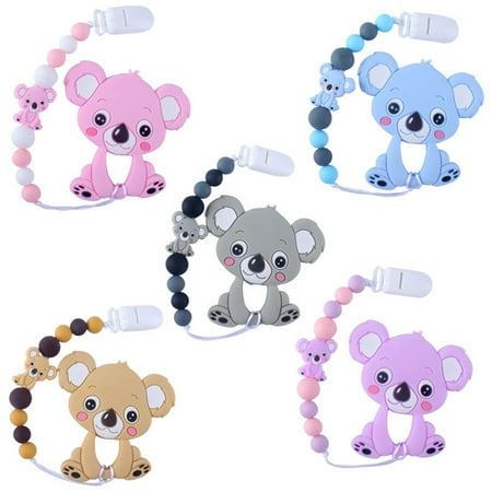 

Vnanda Baby Silicone Pacifier Clip with One Piece Binky Clip Holder Silicone Teether Pacifier Strap with Clip Baby Teether Toys for Boys and Girls