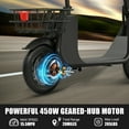 thumbnail image 6 of 450W 36V Folding Sports Electric Scooters Bike E-Scooter with Seat Ebike Biycle Moped for Adult Commuter, Black, 6 of 9