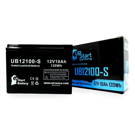 Gruber Power Services 58-GPS-12-10F2 Battery Replacement - UB12100-S Universal Sealed Lead Acid Battery (12V, 10Ah, 10000mAh, F2 Terminal, AGM, SLA)