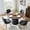 Walnut & Black, variant on KeyWhat Fluted Round Dining Table for 4–6, 47" Modern Kitchen Table with Solid Wood Cylindrical Base for Kitchen Living Room, Natural Oak