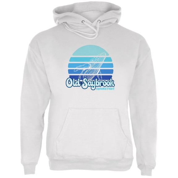 Retro 70's Sunset Old Saybrook Whale Mens Hoodie Sport Grey 2XL