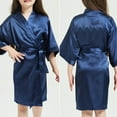 thumbnail image 3 of REDARER Girls Satin Kimono Robe with Belted Waist for Spa, Wedding, Birthday Party & Loungewear,7-8 Years, 3 of 4