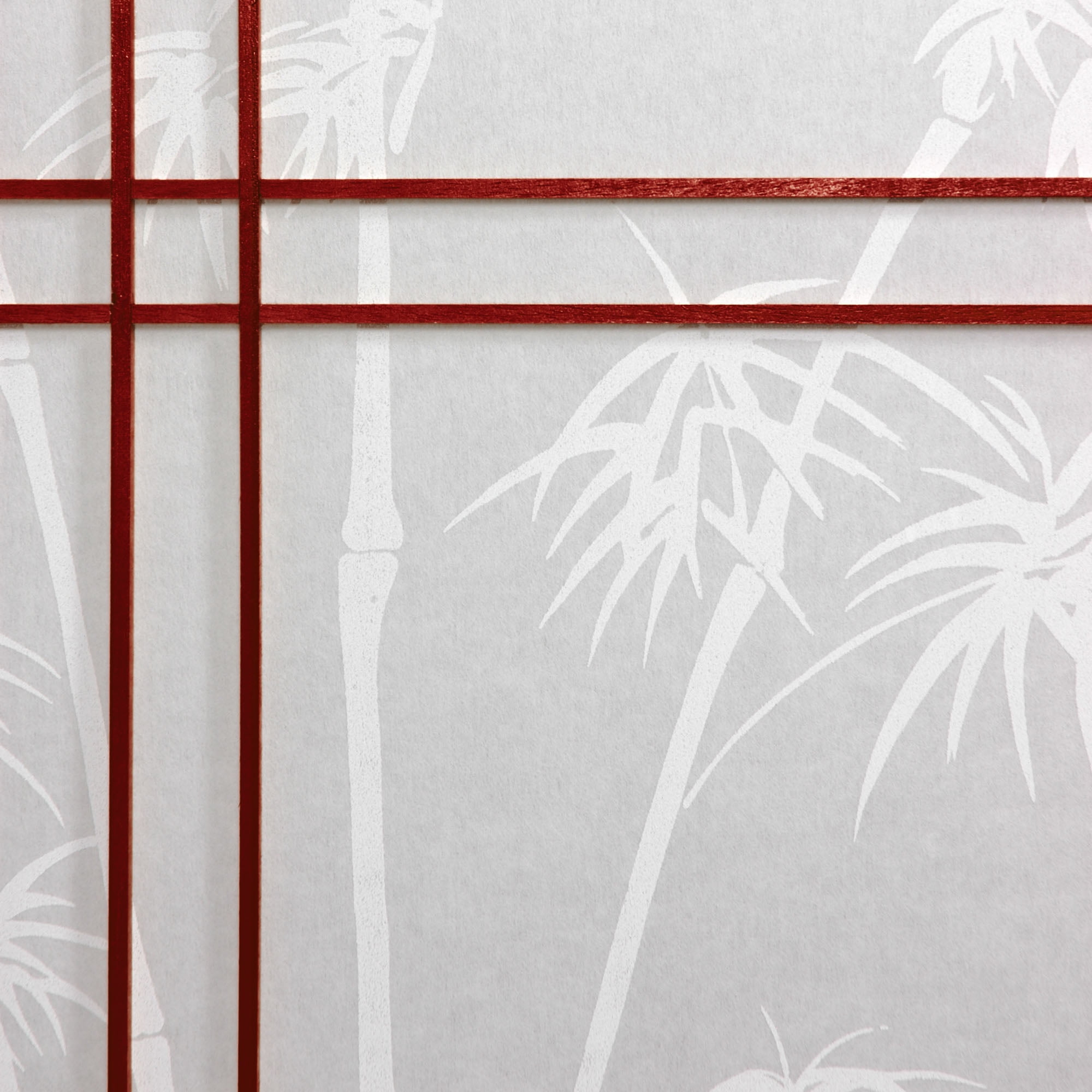 Oriental Furniture 7 Ft Tall Double Cross Bamboo Tree Shoji Screen, rosewood color, 3 panel