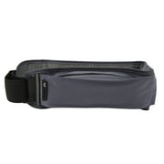 Running Belt Multiple Pockets Jogging Waist Bag 60?85cm Adjustable Comfortable for Outdoor GreyJIXINGYUAN