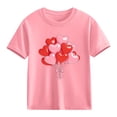 thumbnail image 2 of Posijego Kids Valentines Day Shirts Cotton T-Shirt Girls Boys Cute Heart Graphic Soft Summer Short Sleeve Tees, 2 of 9