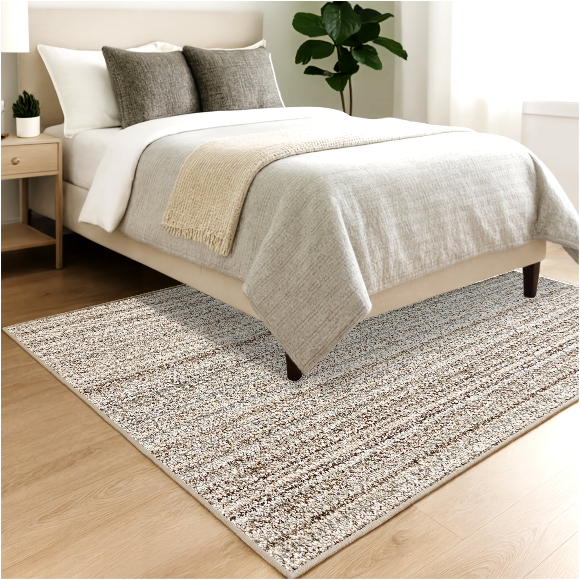 Koeckritz Rugs Boho Striped Multicolor Area Rug, 12'x14', Stain Resistant, Indoor Living Room