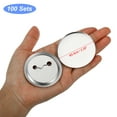 thumbnail image 2 of Uxcell 3inch Metal Button Parts Supplies , Includes Metal Top, Metal Clip Bottom & Plastic Film (100 PCS) 58mm, 2 of 6
