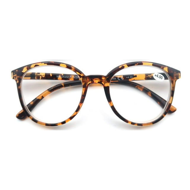 Oversized Classic Round Reading Glasses men Retro Eyeglasses Frame Women Flexble Spring Hinge Comfort Wear Amplifier C2 Shiny Demi +150