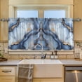 thumbnail image 2 of Yayeee Kitchen Curtains Tier Set of 2 Light Filtering 57"x24" Over Sink Window Panels, Abstract Marble Pattern, 2 of 7