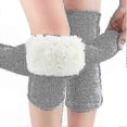 thumbnail image 3 of Women's Knee Sleeves, Thick Fleece-Lined Gray Wool Pair for Comfort and Warmth, 3 of 5