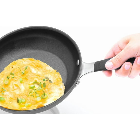 Good Grips 8" and 10" Frying Pan Skillet Set, Nonstick Coating, Stainless Steel Handle with Nonslip Silicone, Black