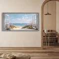 thumbnail image 6 of Beach Window Canvas Wall Art - Large Coastal Picture Landscape Canvas Prints Tropical Sea Paintings, Horizontal Summer Seascape Artwork for Living Room Bedroom, 6 of 7