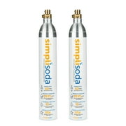 Simpli Soda 60L CO2 Cylinders - Compatible w/Sodastream (Screw-In), Ninja Thirsti, Philips, and More - Threaded Style Soda Machine CO2 Canister Tanks Gas Refill, | 14.5 oz, Set of 2