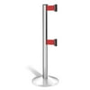 Lavi Industries 50-3000DL-CL-RD Beltrac 3000 7 Ft. Double-Belted Crowd Control Post - Red