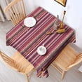 thumbnail image 2 of Boho Red Colorful Striped Ethnic Pattern Square Tablecloth,Waterproof Square Table Cover,Wipeable Spillproof Washable Table Cover for Home Kitchen Party Decor 52"x52"(132x132cm), 2 of 6