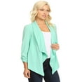 thumbnail image 5 of MOA COLLECTION Women 3/4 Sleeve Woven Blazer Open Front Cardigan Jacket Work Office Blazer, 5 of 5