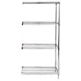 thumbnail image 1 of Wire Shelving Add On Unit With 4 Shelves Stainless Steel - 18 x 72 x 74 in., 1 of 1