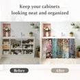 thumbnail image 6 of Vintage Flower Small Cabinet Curtains 10"W x 11"L, Retro Botanical Floral Wooden Sink Skirt Dust-Proof Short Curtain for Bathroom Vanity Storage Cubby Desk, Self Adhesive Privacy Drapes, 6 of 9