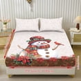 thumbnail image 2 of HELLHERO Christmas Snowman 3Pc Fitted Sheets with Easy Care Soft, Fitted Sheet & 2 Pillowcases, No Flat Sheet Included Fitted Bedding for Dorm Bedroom, 2 of 6