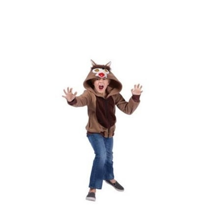 Graywind Wolf Child Hoodie Costume - Camel Brown,
