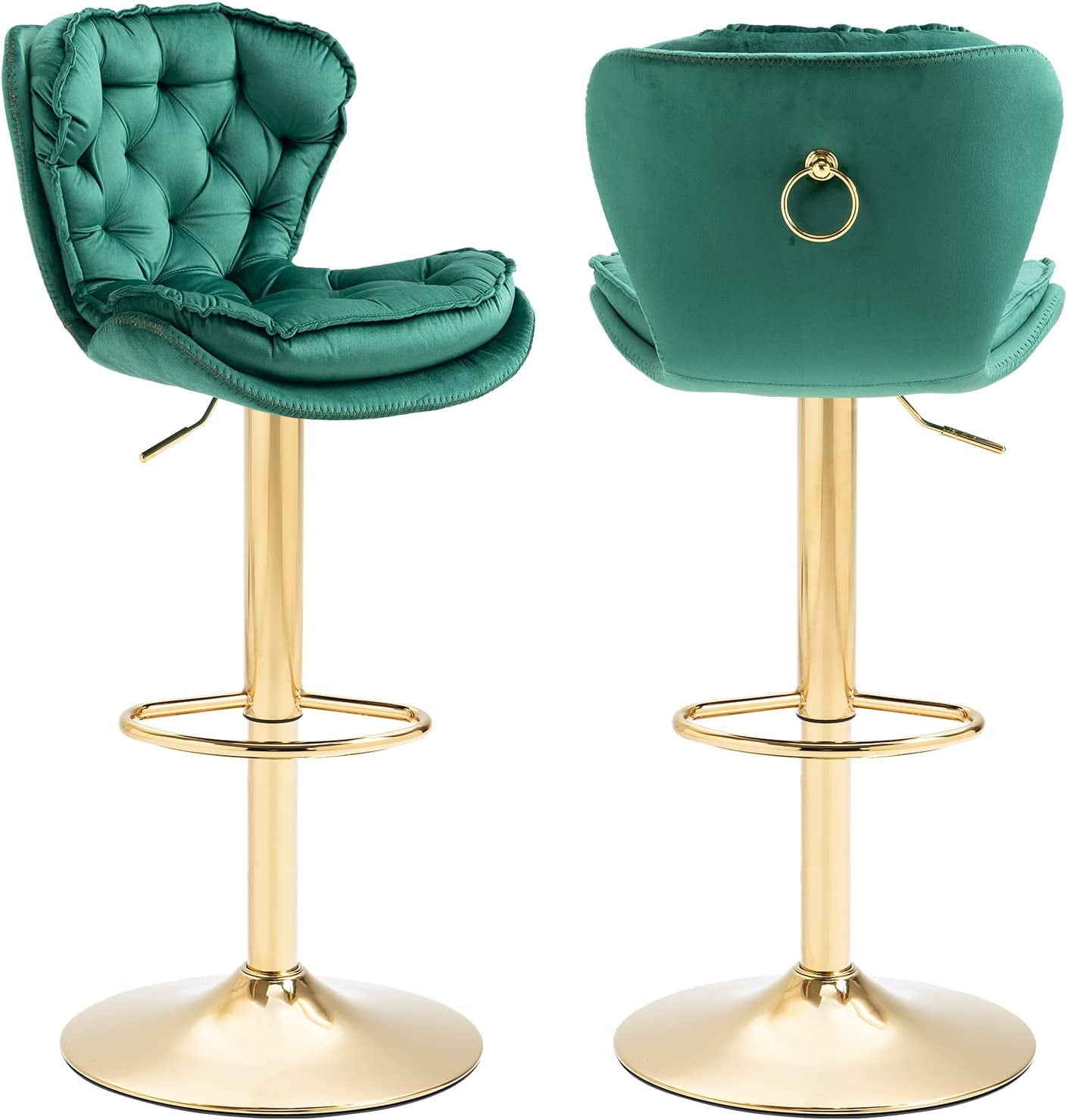 KINFFICT Bar Stools Set of 2, Velvet Counter Height Adjustable