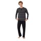 thumbnail image 1 of Debenhams - Set de Pijama Largo de Rayas de Jersey para Hombre (Negro), 1 of 4