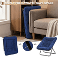 thumbnail image 4 of Gaildon Moon Saucer Chair Soft Faux Fur Folding Accent Chair, Square Lounge Lazy Chair Moon Chair with Metal Frame, Blue, 4 of 7