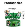 thumbnail image 2 of Pixel Miner Styled Cake Decorations, Mine Cartoon Happy Birthday Cake Topper, Video Game Themed Party Supplies for Boys & Girls (Green), 2 of 7