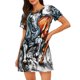 thumbnail image 1 of Balery Four Running Horses Camisón de manga corta con cuello redondo para mujer, cómodo y elegante., 1 of 6