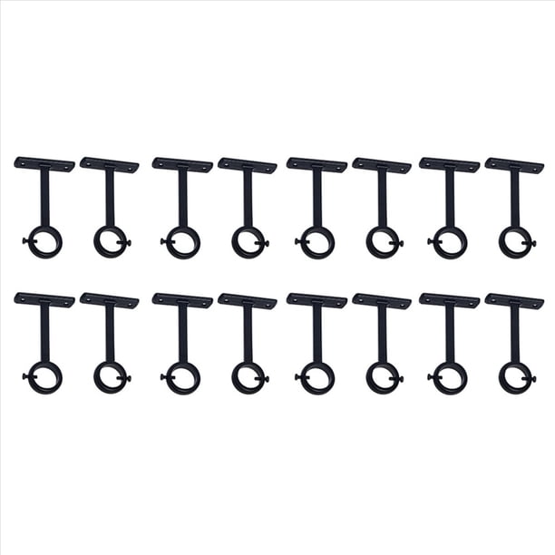 Soportes de Barra de Cortina Montados en el Techo, Soporte de Techo Resistente para Soporte de Barra de Cortina de 1 Pulgada (Juego de 16, Negro)